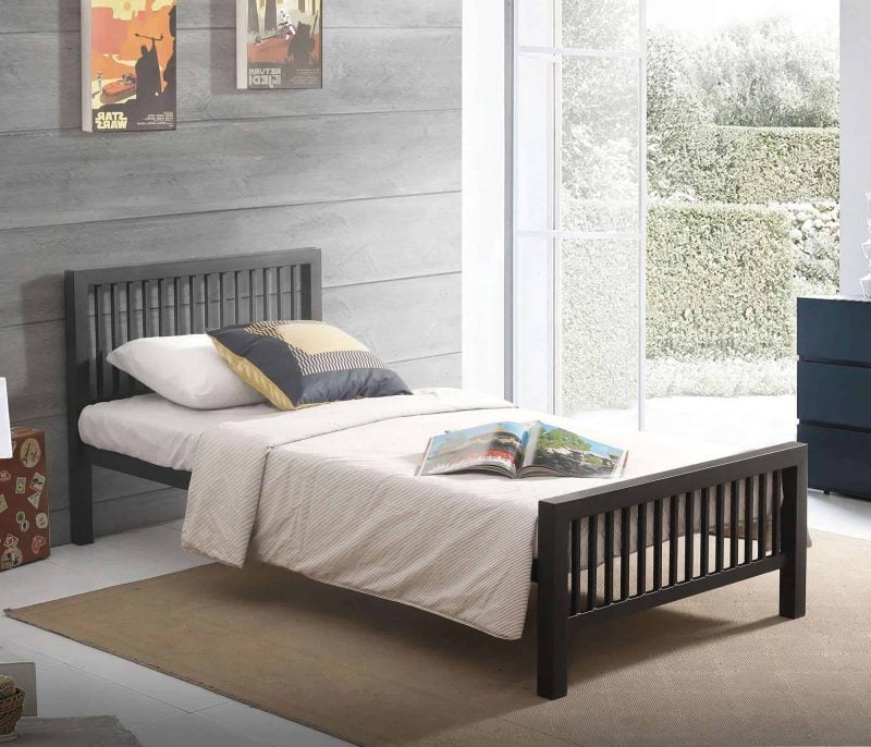 Time Living Meridian black metal bed