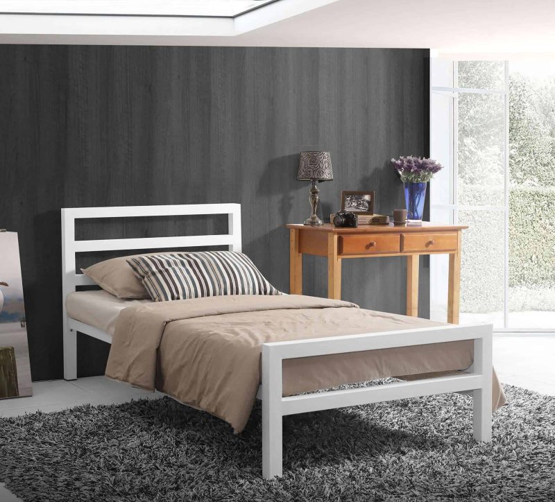 Time Living City Block White Metal Bed Frame The Home and Office Stores