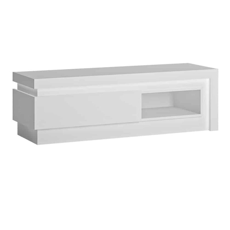 Furniture To Go Lyon 1 Drawer TV Cabinet White High Gloss The Home and Office Stores 2