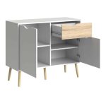 Furniture To Go Oslo Sideboard Small 1 Drawer 2 Doors White Oak The Home and Office Stores 6