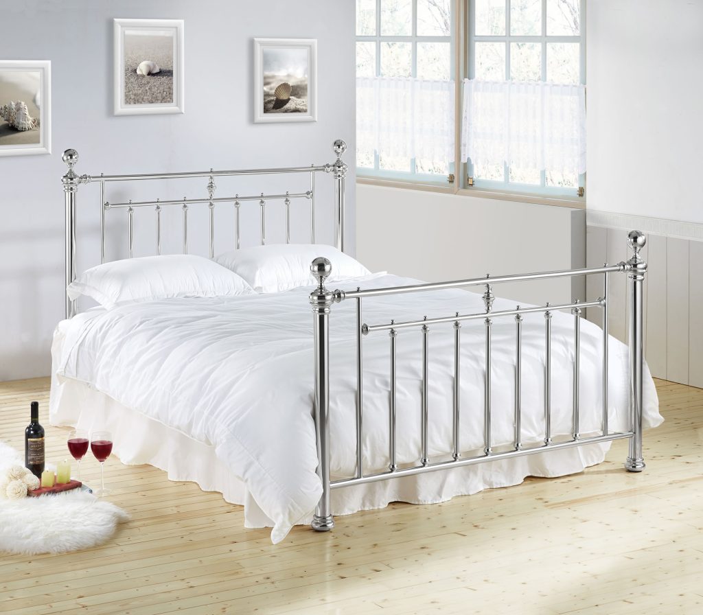 Time Living Alexander Metal Bed Chrome Nickel