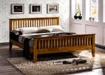 Turin Wooden Bed Honey Oak Time Living