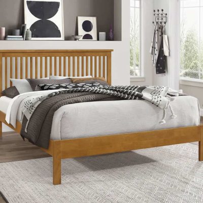 Time Living Ascot Wooden Bed Frame White & Honey Oak The Home and Office Stores 6