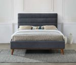 Time Living Mayfair Dark Grey Fabric Bed The Home and Office Stores