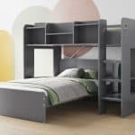 Flair Furnishings Wizard L Shaped Triple Bunk Bed Grey