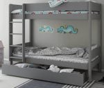 Kids Avenue Estella Grey Bunk Bed 1 with Storage Drawer The Home and Office Stores