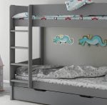 Kids Avenue Estella Grey Bunk Bed 1 with Storage Drawer The Home and Office Stores