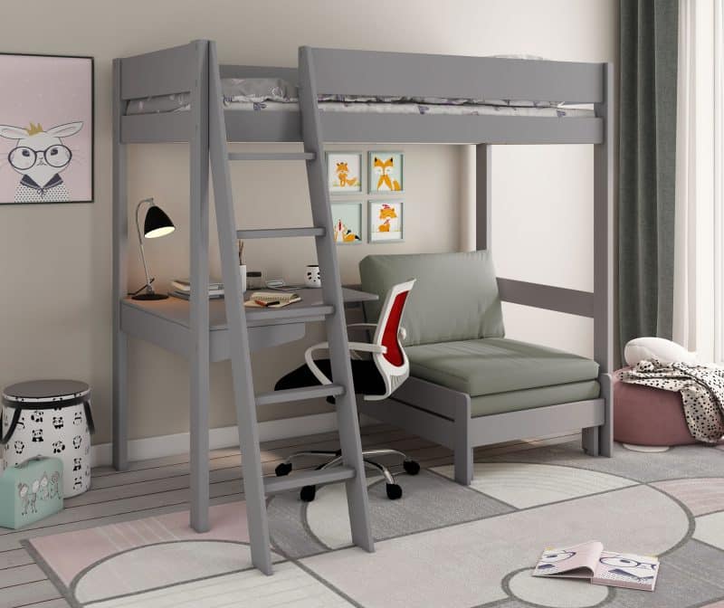 Kids Avenue Estella Grey High Sleeper Bed 1