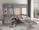 Kids Avenue Estella Grey High Sleeper Bed 1 with Sofabed & Desk The Home and Office Stores