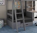 Kids Avenue Estella Grey High Sleeper Bed 5 with Desk & Black Futon The Home and Office Stores