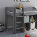 Kids Avenue Estella Grey Mid Sleeper Bed 1 with Cube & Desk The Home and Office Stores