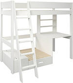 Kids Avenue Estella White High Sleeper Bed 1 with Desk & Silver Futon The Home and Office Stores