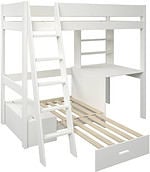 Kids Avenue Estella White High Sleeper Bed 1 with Desk & Silver Futon The Home and Office Stores