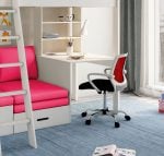 Kids Avenue Estella White High Sleeper Bed 3 with Desk & Pink Futon The Home and Office Stores