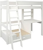 Kids Avenue Estella White High Sleeper Bed 3 with Desk & Pink Futon The Home and Office Stores