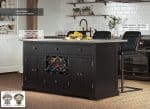 Baumhaus Black Kitchen Island With Grey Granite Worktop The Home and Office Stores