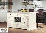 Baumhaus Cream Kitchen Island With White Marble Worktop The Home and Office Stores