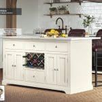 Baumhaus Cream Kitchen Island With White Marble Worktop