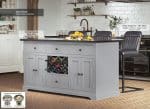 Baumhaus Grey Kitchen Island With Black Granite Worktop The Home and Office Stores