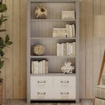 Baumhaus Greystone Large Open Bookcase With Drawers