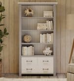 Baumhaus Greystone Large Open Bookcase With Drawers