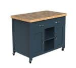 Baumhaus Kitchen Island Blue With Butchers Block The Home and Office Stores