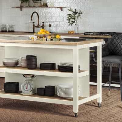 Baumhaus Kitchen Island Cream Open With Breakfast Bar