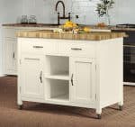 Baumhaus Kitchen Island Cream With Butchers Block