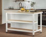 Baumhaus Kitchen Island White Open With Breakfast Bar The Home and Office Stores