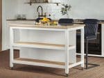 Baumhaus Kitchen Island White Open With Breakfast Bar The Home and Office Stores