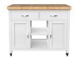 Baumhaus Kitchen Island White With Butchers Block The Home and Office Stores