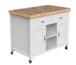 Baumhaus Kitchen Island White With Butchers Block The Home and Office Stores