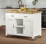 Baumhaus Kitchen Island White With Butchers Block