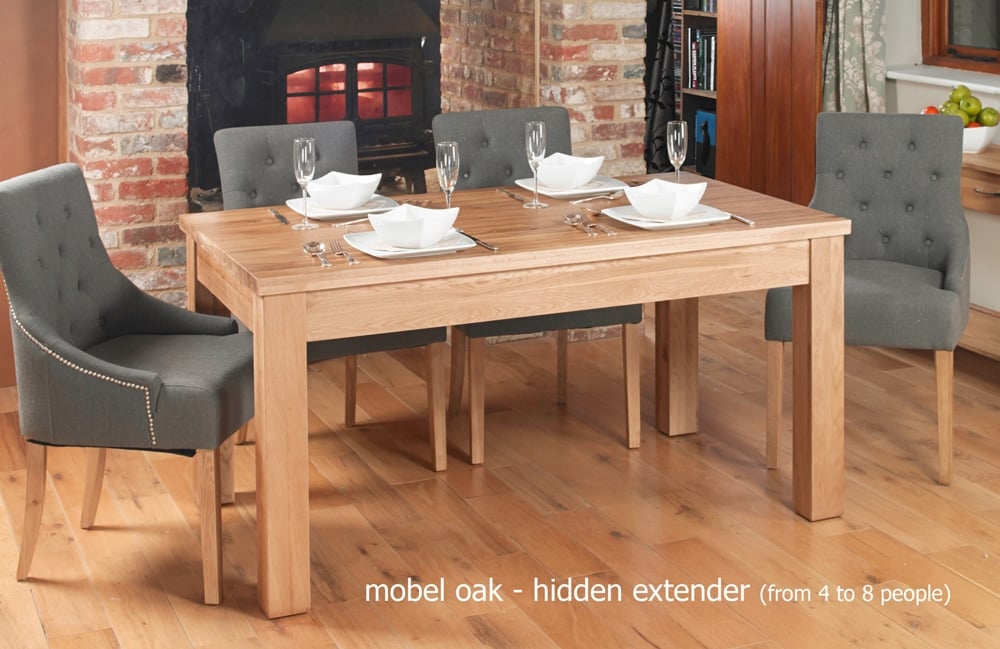 Baumhaus Mobel Hidden Extending Oak Dining Table (Seats 4-8)