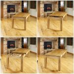 Baumhaus Mobel Hidden Extending Oak Dining Table Seats 4 To 8 The Home and Office Stores 8