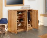 Baumhaus Mobel Oak Extra Large Shoe Cupboard The Home and Office Stores 5