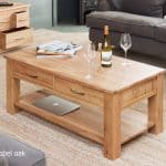 Baumhaus Mobel Oak Four Drawer Coffee Table