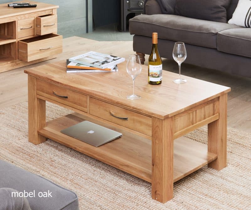 Baumhaus Mobel Oak Four Drawer Coffee Table