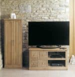 Baumhaus Mobel Oak Four Drawer Television Cabinet The Home and Office Stores