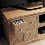 Baumhaus Mobel Oak Four Drawer Television Cabinet The Home and Office Stores