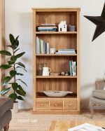 Baumhaus Mobel Oak Large 3 Drawer Bookcase The Home and Office Stores 4