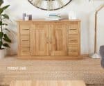 Baumhaus Mobel Oak Six Drawer Sideboard The Home and Office Stores 4