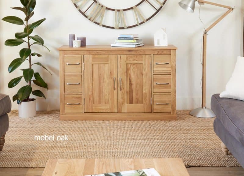 Baumhaus Mobel Oak Six Drawer Sideboard