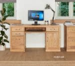 Baumhaus Mobel Oak Twin Pedestal Computer Desk The Home and Office Stores 5