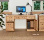 Baumhaus Mobel Oak Twin Pedestal Computer Desk The Home and Office Stores 6