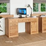 Baumhaus Mobel Oak Twin Pedestal Computer Desk