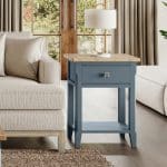 Baumhaus Signature Blue One Drawer Lamp Table