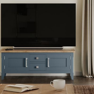 Baumhaus Signature Blue Widescreen Television Stand