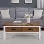 Baumhaus Splash of White Coffee Table With Four Drawers