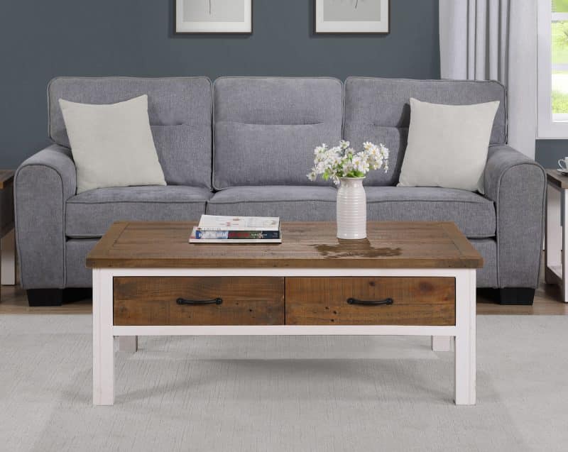 Baumhaus Splash of White Coffee Table With Four Drawers